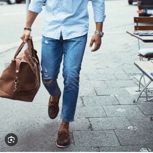 Sperry Men's top sider tan and brown leather boat shoes